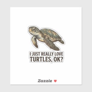 Vintage-Schildkrötenliebhaber Lustiges Meeresschil Aufkleber