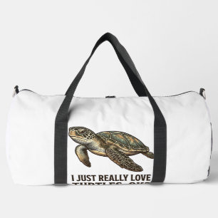 Vintage-Schildkrötenliebhaber Lustiges Meeresschil Duffle Bag