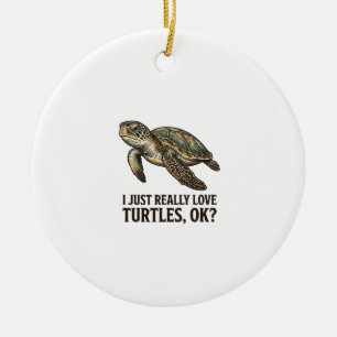 Vintage-Schildkrötenliebhaber Lustiges Meeresschil Keramik Ornament