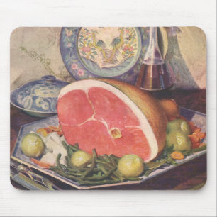 Vintage-Schinken-Dinner mit grünen Bohnen und Kart Mousepad