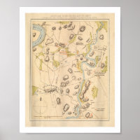 Vintage Schlachtfeldkarte von Antietam (1864)