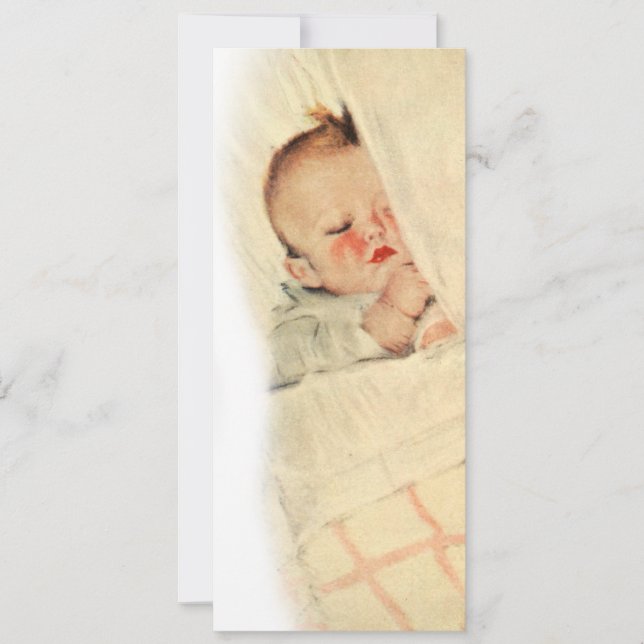 Vintage Schlafenbaby-Baby-Duschen-Einladungen Einladung (Vorderseite)