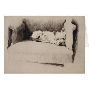 Vintage - Schlafender Westie,