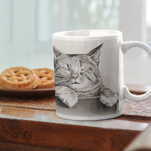 Vintage Schlafkatzen Lithograph, 1874 Kaffeetasse