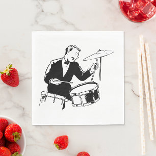 Vintage-Schlagzeuger Jazz-Percussion aus der Mitte Serviette