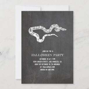 Vintage-Schlange. Halloween-Party mit Schultafel. Einladung