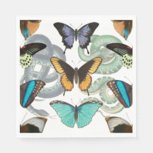 Vintage Schlangen und Schmetterlinge