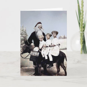 Vintage schlechte Weihnachtskarte von Santa Feiertagskarte