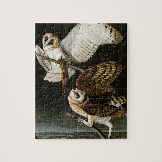 Vintage Schleiereulen Illustratation (Audubon) Puzzle (Vertikal)