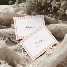 Vintage-Schleife Rosa Florales Babyshower Dankeskarte