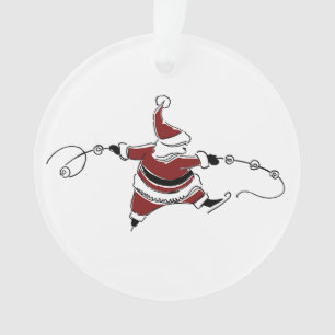 Vintage-Schlittschuh fahrender Weihnachtsmann-Weih Ornament
