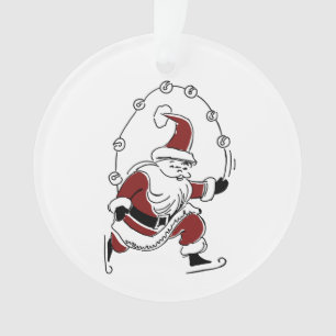 Vintage-Schlittschuh fahrender Weihnachtsmann-Weih Ornament