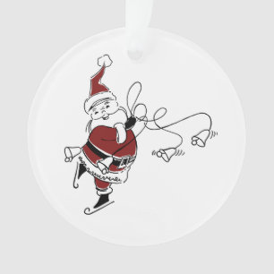 Vintage-Schlittschuhlauf-Weihnachtsmann-Ornament Ornament