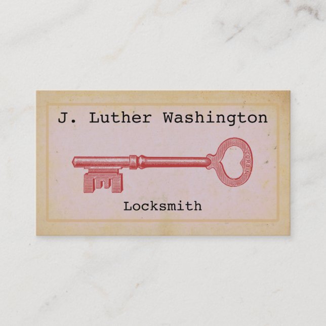 Vintage SchlosserBerufliche Visitenkarten Visitenkarte (Vorderseite)