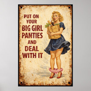 Vintage-Schlüpfer-Retro-Garagen-Schild Kunst Poster