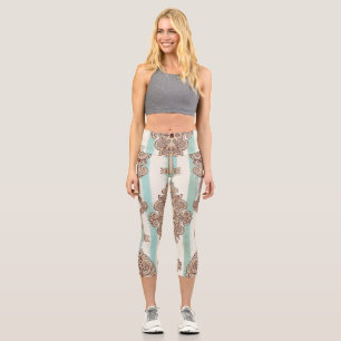 Vintage Schlüssel, Schlösser: Freehe und Muster. Capri Leggings