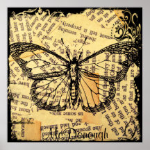 Vintage Schmetterling auf Papier