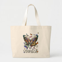 Vintage-Schmetterling-Boho-Baumwolltasche