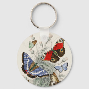 Vintage-Schmetterling-Botanische Wissenschaftliche Schlüsselanhänger