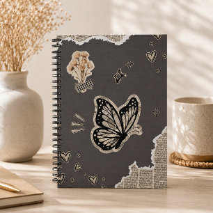 Vintage-Schmetterling-Collage-Ästhetik-Notizbuch Notizblock