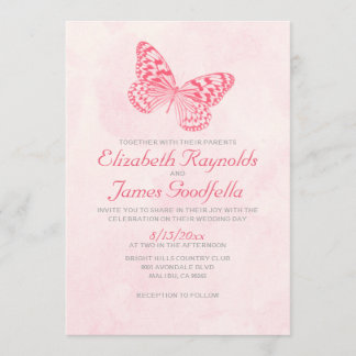 Vintage-Schmetterling-Hochzeitseinladungen Einladung