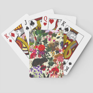 Vintage Schmetterling Kaninchen Garten Floral Wass Spielkarten