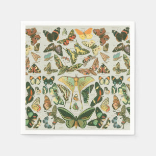 Vintage-Schmetterling-Motte-Musterdruck Serviette