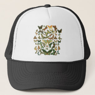 Vintage-Schmetterling-Motte-Musterdruck Truckerkappe