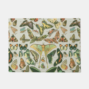 Vintage-Schmetterling-Motten-Musterdruck Fußmatte