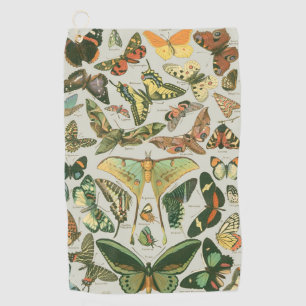 Vintage-Schmetterling-Motten-Musterdruck Golfhandtuch