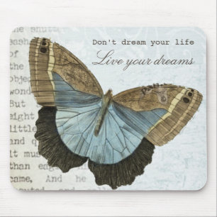 Vintage Schmetterling positive inspirierende Zitat Mousepad