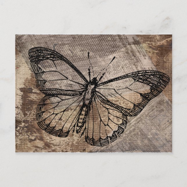 Vintage Schmetterling Postkarte (Vorderseite)