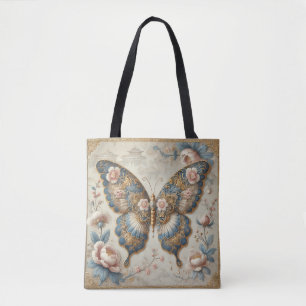 Vintage-Schmetterling und florale Chinoiserie-Kuns