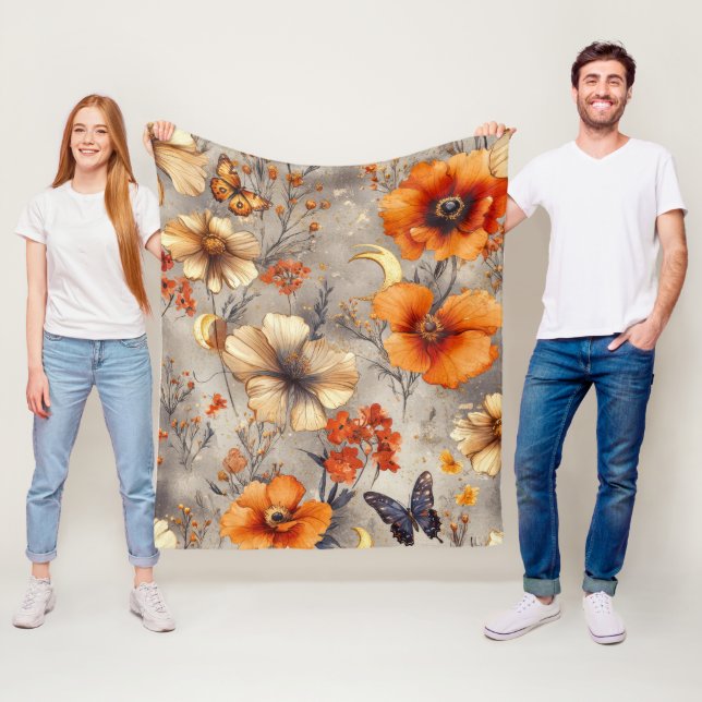 Vintage Schmetterling Wildblume (12) Fleecedecke (Beispiel)