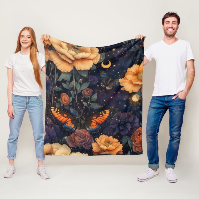 Vintage Schmetterling Wildblume (2) Fleecedecke (Beispiel)