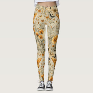 Vintage Schmetterling Wildblume (4) Leggings