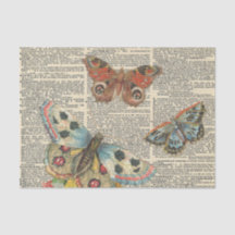 Vintage Schmetterling Zeitungsdecoupage