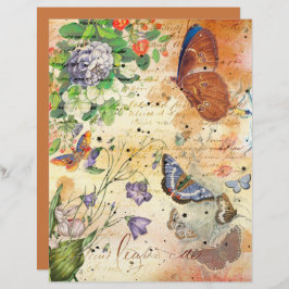 Vintage Schmetterlinge Blumenkollage Scrapbook Pap