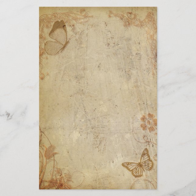 Vintage Schmetterlinge Briefpapier (Vorderseite)