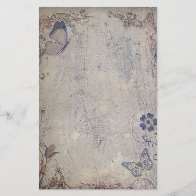 Vintage Schmetterlinge Briefpapier (Vorderseite)