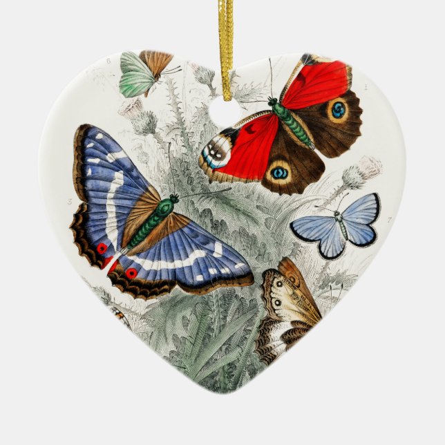 Vintage Schmetterlinge Keramik Ornament (Vorne)