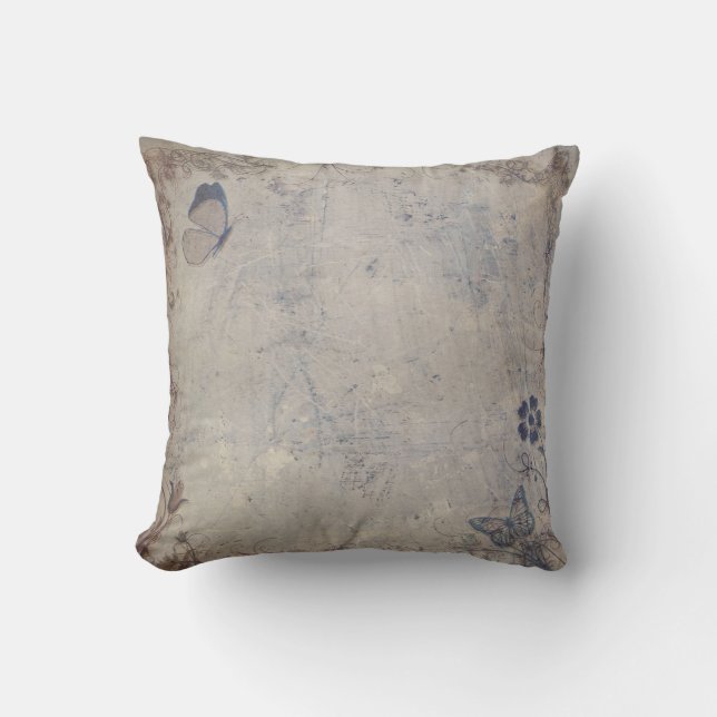 Vintage Schmetterlinge Kissen (Vorderseite)