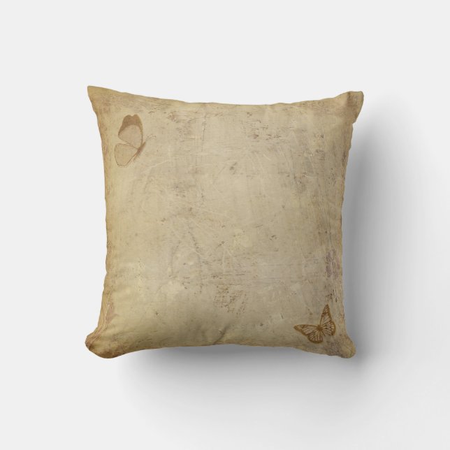 Vintage Schmetterlinge Kissen (Vorderseite)