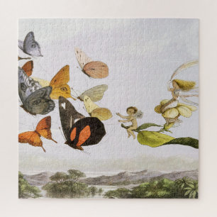 Vintage Schmetterlinge & Märchen Alte Illustration Puzzle