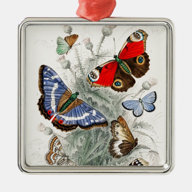 Vintage Schmetterlinge Ornament Aus Metall (Vorne)