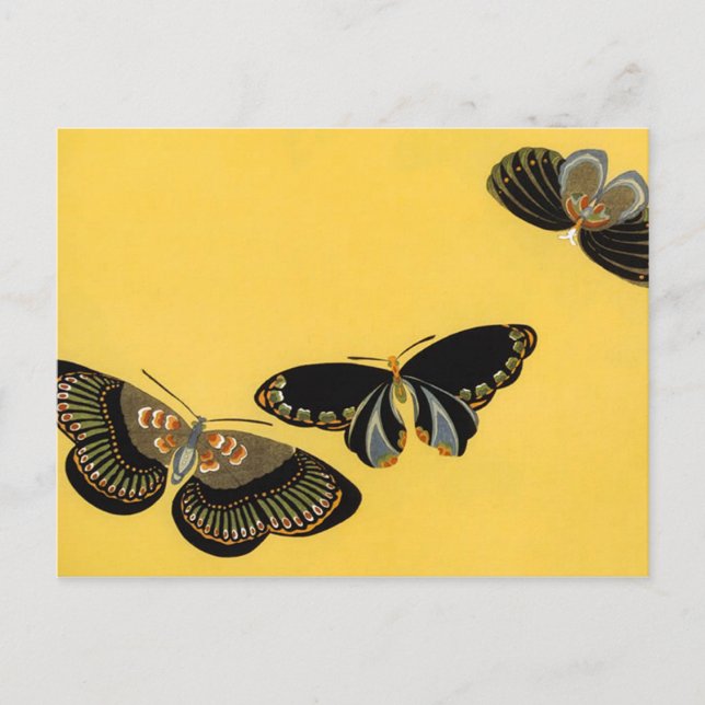 Vintage Schmetterlinge Postkarte (Vorderseite)