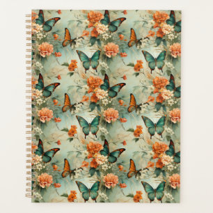 Vintage Schmetterlinge und Blume (10) Planer