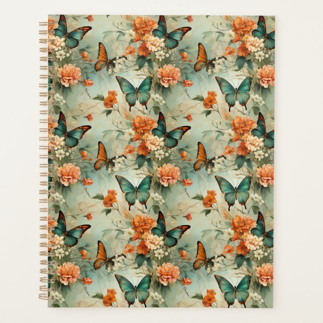 Vintage Schmetterlinge und Blume (10) Planer (Vorderseite)