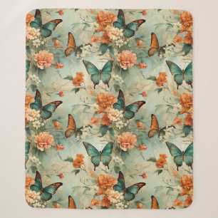 Vintage Schmetterlinge und Blume (10) Sherpadecke