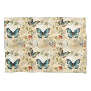 Vintage Schmetterlinge und Blume (11) Kissenbezug